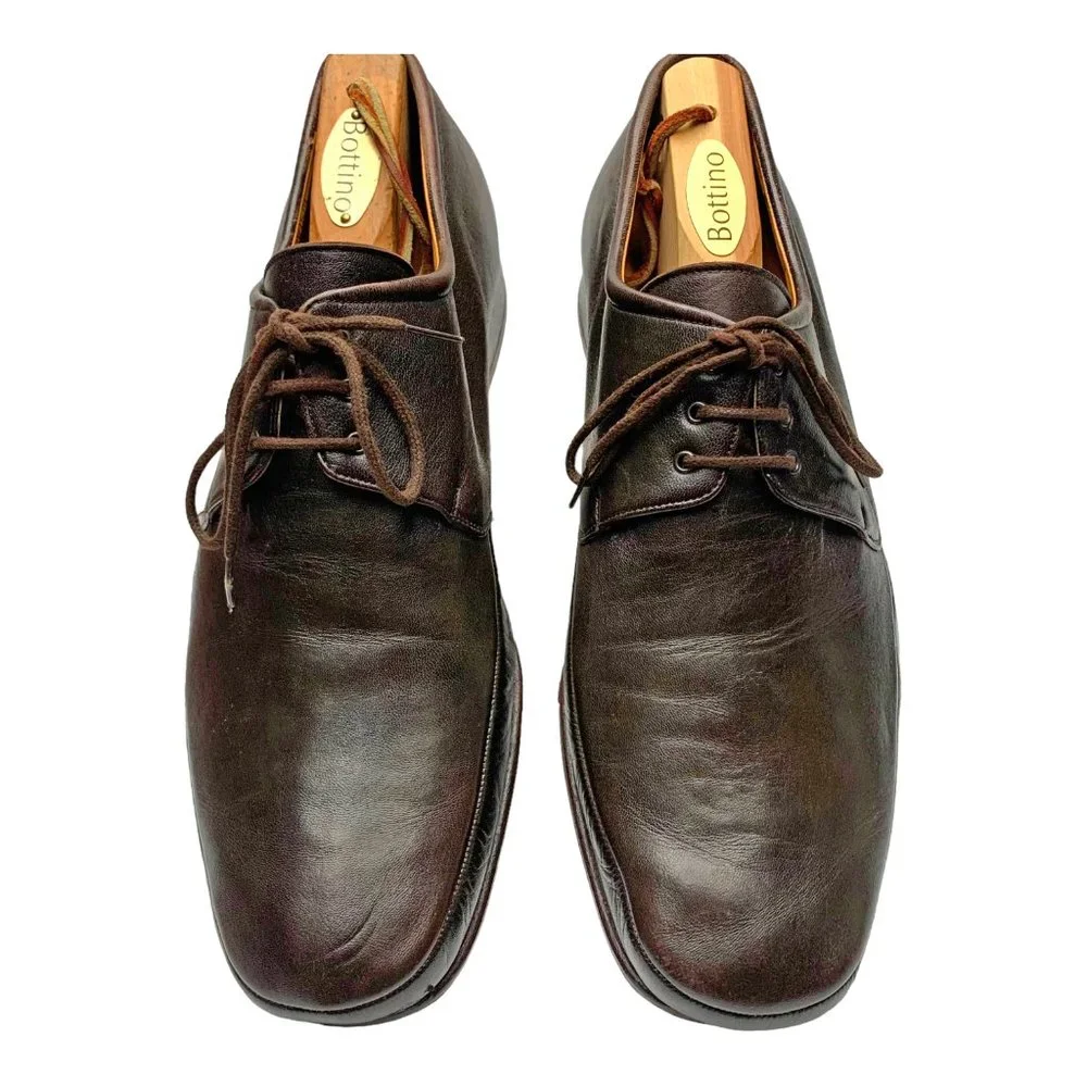 BALLY‎ Brenzo Chocolate Leather Laced Up Oxfords